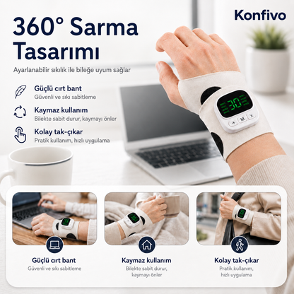 Konfivo Akıllı Bilek Destekleyici – 8 Mod, 30 Yoğunluk Seviyesi